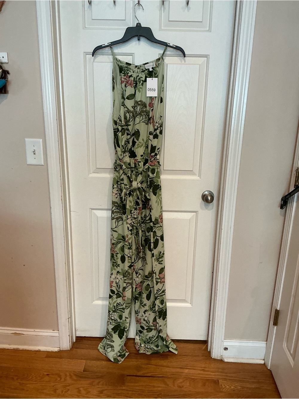 Sugarlips Green Floral Tie-Front Wide-Leg Jumpsuit